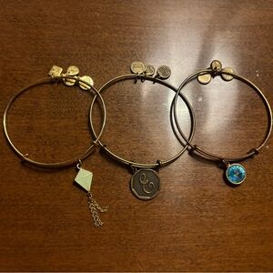 Alex and Ani gold bangles - set of 3